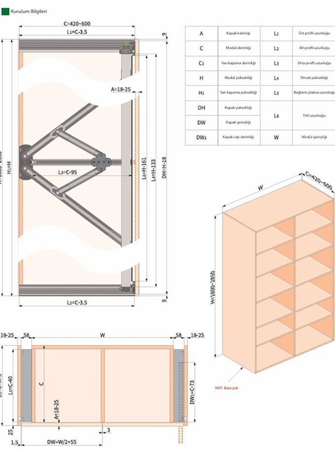 OPK Pocket Door Açılarak Modül İçine Giren Sürgü Kapak Sistemi
