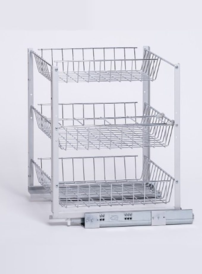 Oscar M3100 Tandem Raylı Tezgah Altı 3 Raflı Şişelikli Ünite Sepeti