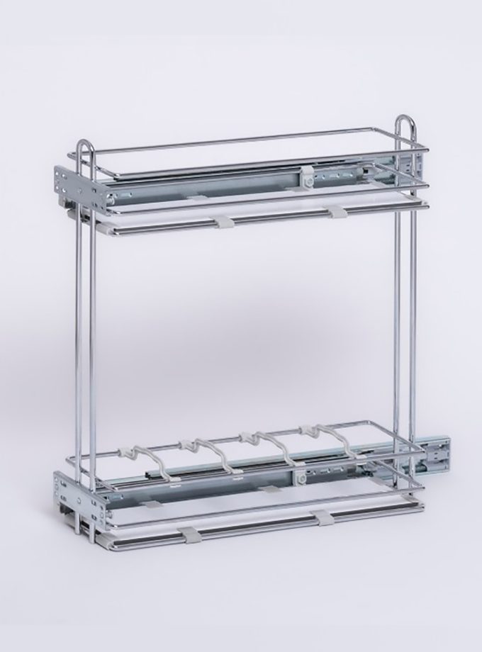 Oscar M3655 Ahşap Tabanlı Teleskopik Yandan Bağlantılı Şişelik ve Deterjanlık 15CM