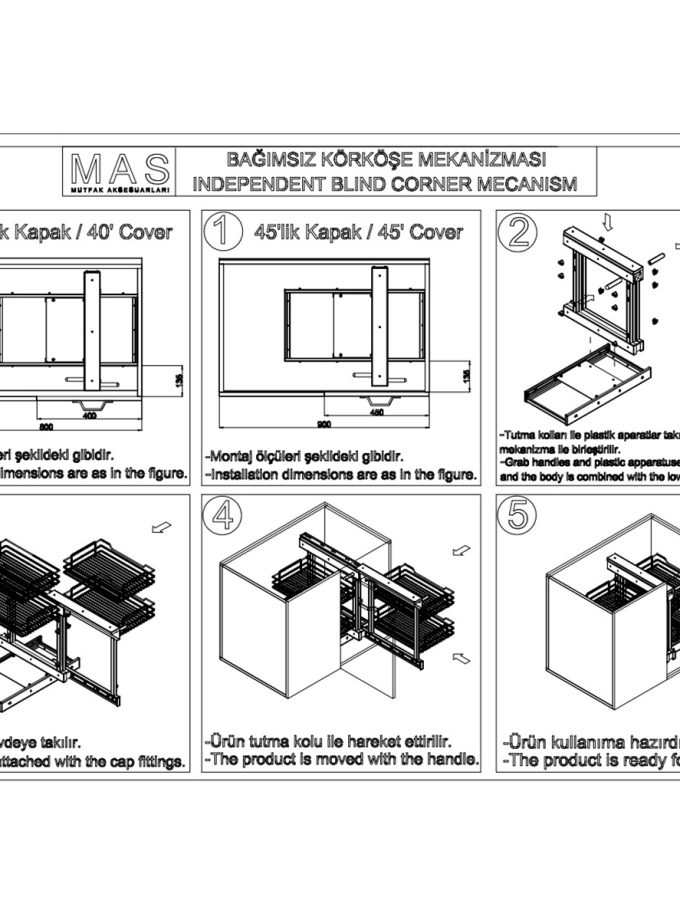 Oscar M5012 Bağımsız Kör Köşe Mekanizması Sol