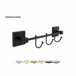 Defne Banyo Üçlü Kancalı Askı - Siyah