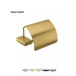 Defne Banyo Açelya Kapaklı Kağıtlık - Mat Altın