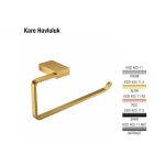 Defne Banyo Açelya Kare Havluluk - Mat Altın