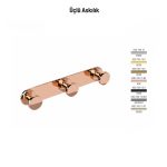 Defne Banyo Gardenya Üçlü Askılık - Rose