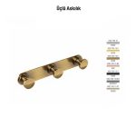 Defne Banyo Gardenya Üçlü Askılık - Antik