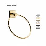 Defne Banyo Yuvarlak Havluluk - Altın