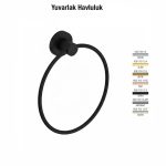 Defne Banyo Gardenya Yuvarlak Havluluk - Siyah