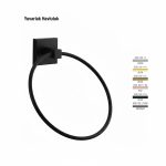 Defne Banyo Yuvarlak Havluluk - Siyah