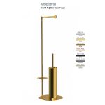 Defne Banyo Ardıç Yedekli Kağıtlıklı Klozet Fırçası - Altın