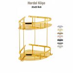 Defne Banyo Hardal 20x20 İkili Köşe Sabunluk - Altın