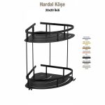 Defne Banyo Hardal 20x20 İkili Köşe Sabunluk - Siyah