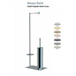 Defne Banyo Akasya Yedekli Kağıtlıklı Klozet Fırçası - Krom